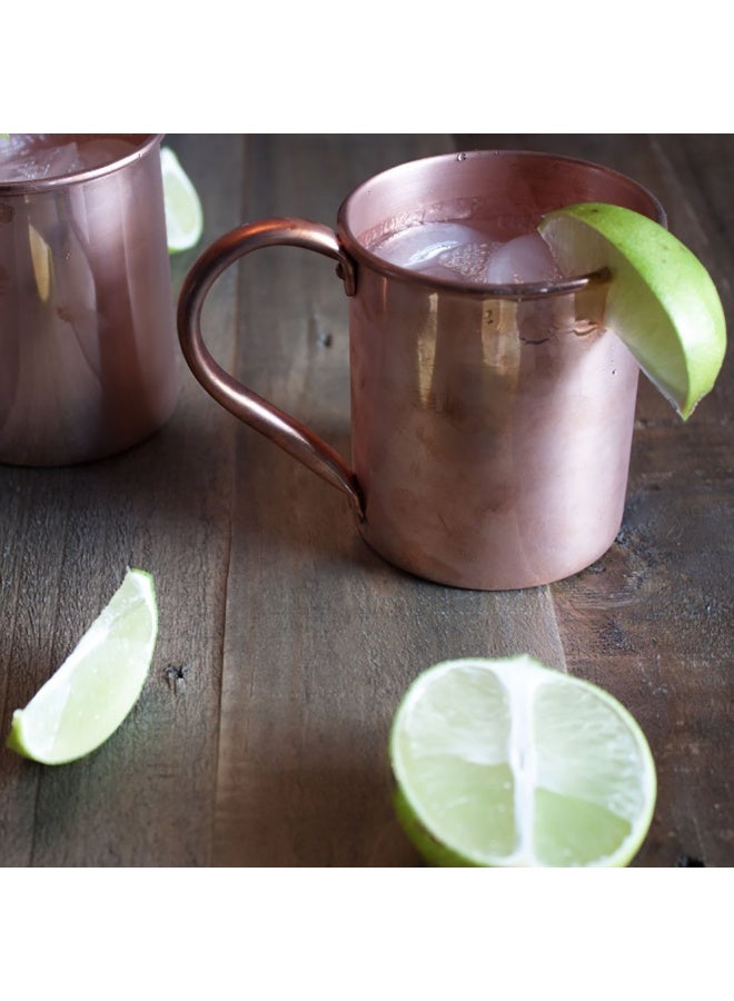 Solid Copper Moscow Mule Mugs, Pure Copper Mugs with Riveted Handles, Unlined Authentic Moscow Mule Mugs, Includes 15 Moscow Mule Recipes and 100 Variations, 22oz Capacity - Solid Copper - Image 2